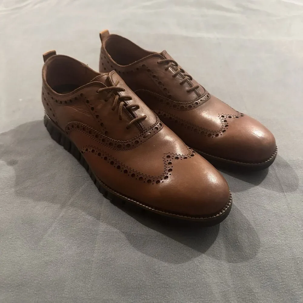 Cole Haan Zero Grand Wingtip Oxfords Dress Shoes Mens 11.5 M C24964 Brown